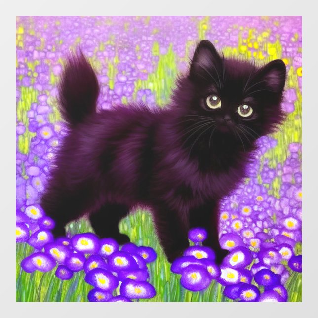 Autocollant Pour Fenêtre Gustav Klimt Black Kitten (Feuille)