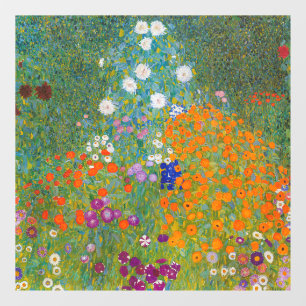 Autocollant Pour Fenêtre Gustav Klimt - Jardin de fleurs