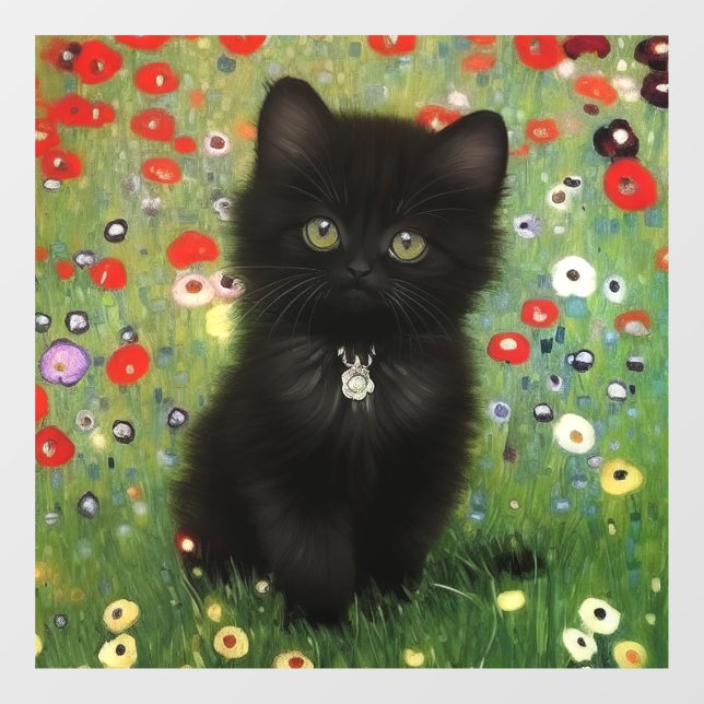 Autocollant Pour Fenêtre Gustav Klimt Kitten (Feuille)