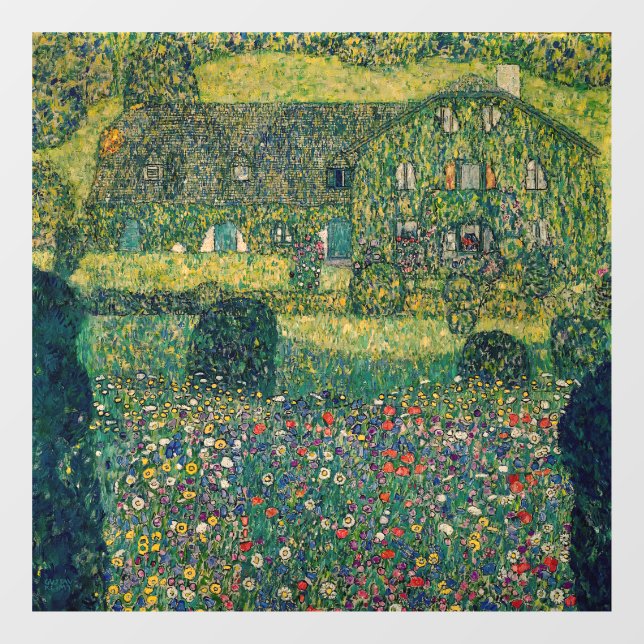 Autocollant Pour Fenêtre Gustav Klimt - Maison de campagne de l'Attersee (Feuille)