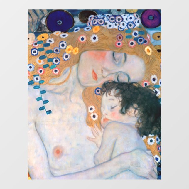 Autocollant Pour Fenêtre Gustav Klimt - Mère et Enfant (Feuille)