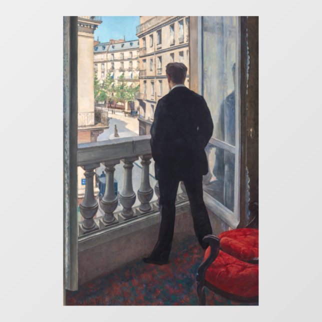 Autocollant Pour Fenêtre Gustave Caillebotte - Homme à la fenêtre (Feuille)