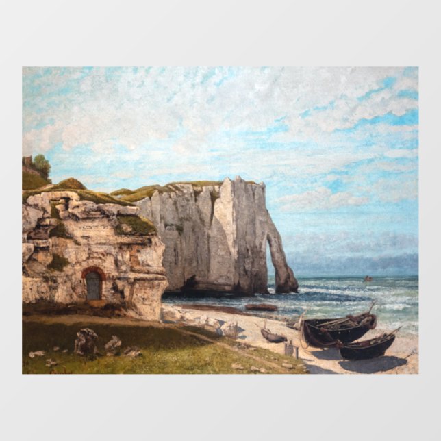Autocollant Pour Fenêtre Gustave Courbet - Falaises à Etretat après la temp (Feuille)