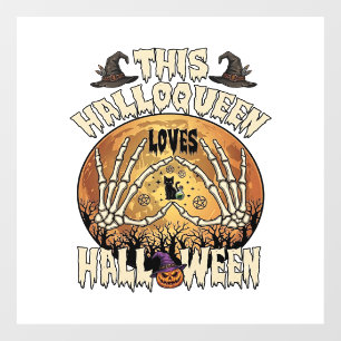 Autocollant Pour Fenêtre Halloqueen aime les mains de squelette d'Halloween