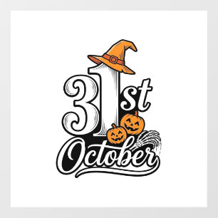 Autocollant Pour Fenêtre Halloween 31 octobre typographie conception de t-s