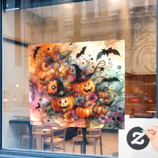 Autocollant Pour Fenêtre Halloween Art Window Cling (Fenêtre de café)