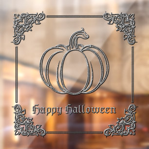 Autocollant Pour Fenêtre Halloween Citrouille en argent