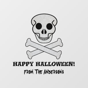 Autocollant Pour Fenêtre Halloween Crâne et os Clou fenêtre