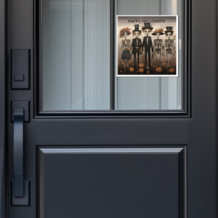 Autocollant Pour Fenêtre Halloween déplaisant de la famille de squelettes