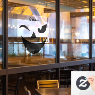 Autocollant Pour Fenêtre Halloween drôle visage citrouille clouer la fenêtr