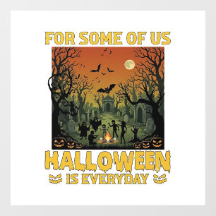 Autocollant Pour Fenêtre Halloween Est Quotidien Cimetière Zombies Feu De J