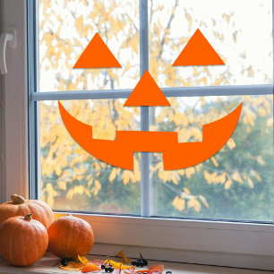 Autocollant Pour Fenêtre Halloween Happy Citrouille Visage Vitre Vinyl Deca