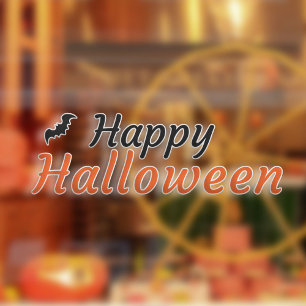 Autocollant Pour Fenêtre Halloween heureux avec une chauve-souris