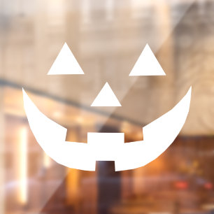 Autocollant Pour Fenêtre Halloween Jack-o'-lantern blanc effrayant drôle