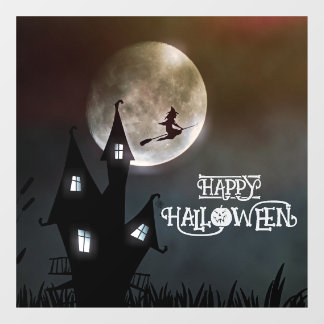 Autocollant Pour Fenêtre Halloween mignonne Éffrayante sorcière lunaire noi