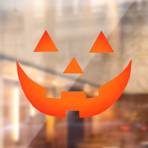 Autocollant Pour Fenêtre Halloween néon orange Jack-o'-lantern effrayant d