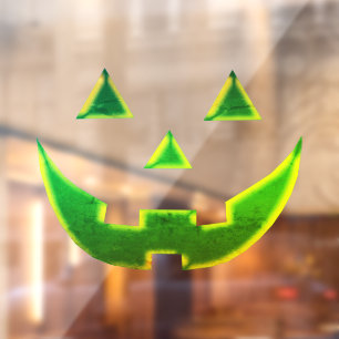 Autocollant Pour Fenêtre Halloween néon vert Jack-o'-lantern peur