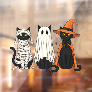 Autocollant Pour Fenêtre Halloween noir chats fantômes