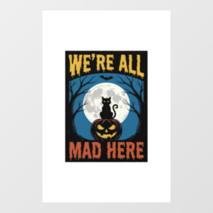 Autocollant Pour Fenêtre Halloween Nous étions tous fous ici Lune Chat Citr