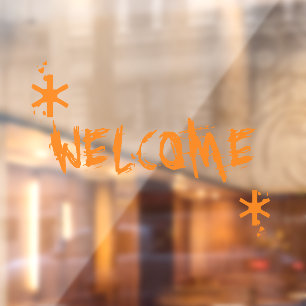 Autocollant Pour Fenêtre Halloween orange accueil personnalisé texte effra