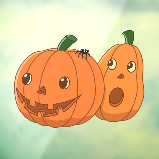 Autocollant Pour Fenêtre Halloween Pumpkins Pair (Feuille 3)