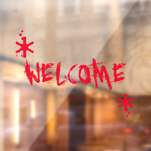 Autocollant Pour Fenêtre Halloween sang rouge bienvenue texte personnalisé