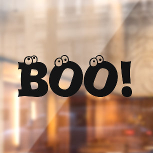 Autocollant Pour Fenêtre Halloween Scary Boo ! yeux noirs déco mignonne