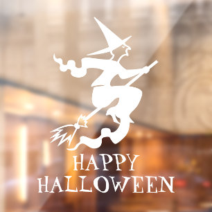 Autocollant Pour Fenêtre Halloween sorcière blanc personnalisées décoration