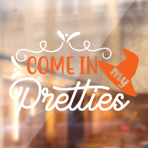 Autocollant Pour Fenêtre Halloween Venez Mes Jolies Sorcières