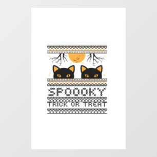 Autocollant Pour Fenêtre Halloween-Yeux de Chat Effrayant Trick or Treat Te