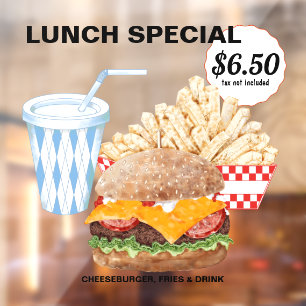 Autocollant Pour Fenêtre Hamburger Fries Restauration rapide