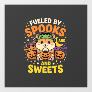 Autocollant Pour Fenêtre Hamster d'Halloween alimenté par les fantômes et l