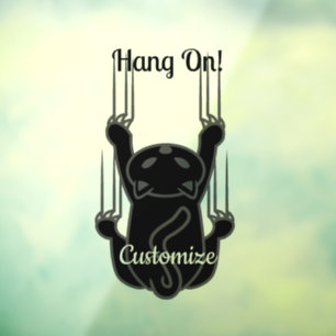 Autocollant Pour Fenêtre Hang On Black Cat
