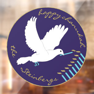 Autocollant Pour Fenêtre Hanoukka est Love Dove Window Cling