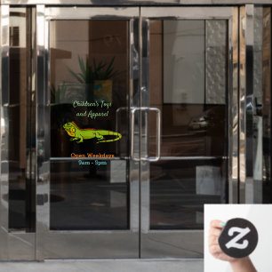Autocollant Pour Fenêtre Happy green iguana cartoon