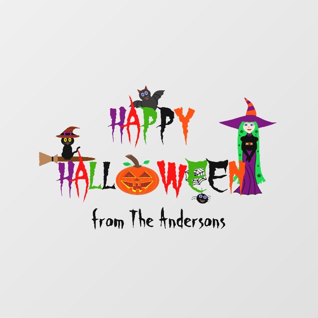 Autocollant Pour Fenêtre Happy Halloween cling fenêtre (Feuille)