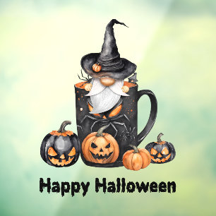 Autocollant Pour Fenêtre Happy Halloween Gnome Cling fenêtre