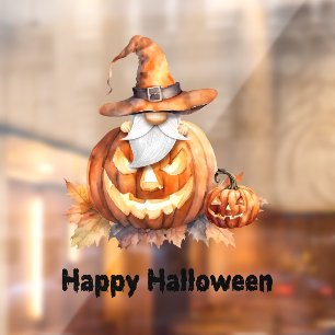 Autocollant Pour Fenêtre Happy Halloween Gnome Cling fenêtre