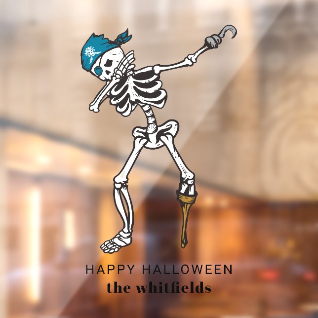 Autocollant Pour Fenêtre Happy Halloween Skeleton Pirate Dabbing Family (Feuille 2)