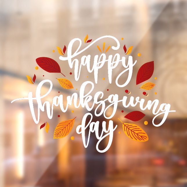 Autocollant Pour Fenêtre Happy Thanksgiving (Feuille 2)