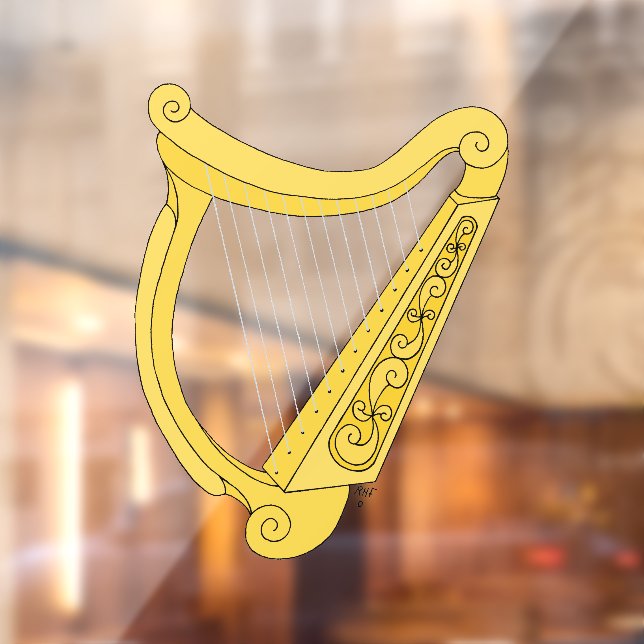 Autocollant Pour Fenêtre Harpe irlandaise (Feuille 2)
