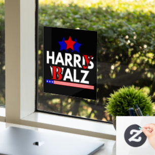 Autocollant Pour Fenêtre Harris Walz 24 Harry Balz 2024 Meme Democratics