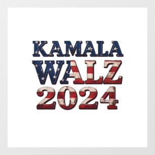 Autocollant Pour Fenêtre Harris Walz Élection 2024 Kamala Tim Waltz