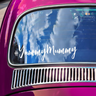 Autocollant Pour Fenêtre Hashtag #YummyMummy voiture de calligraphie blanch
