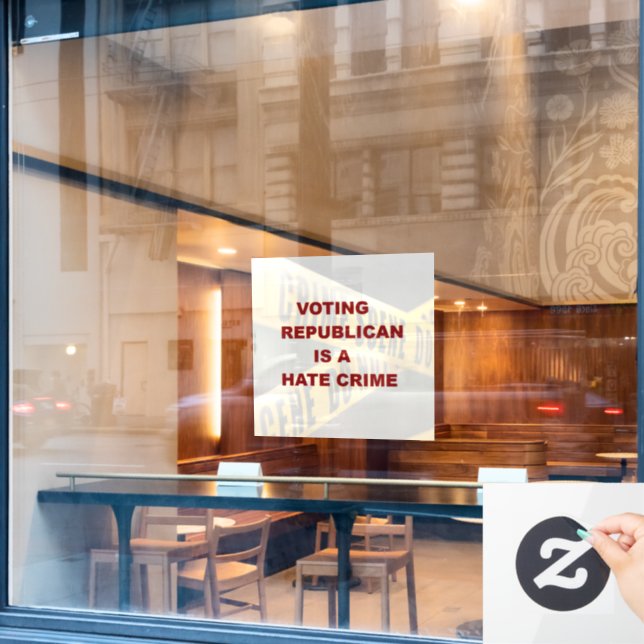 Autocollant Pour Fenêtre Hate Crime (Fenêtre de café)