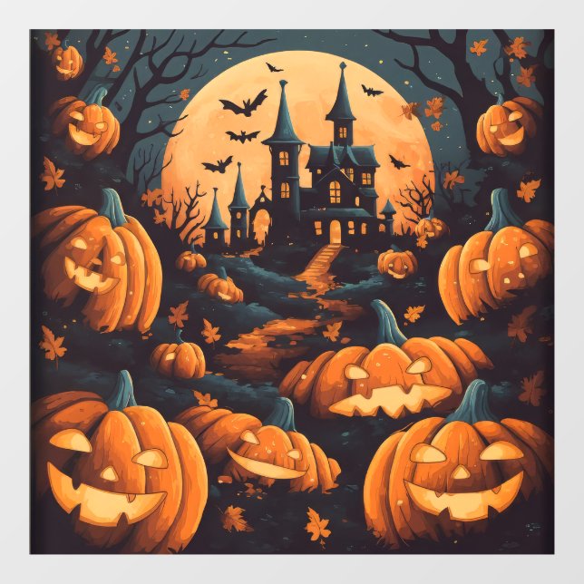 Autocollant Pour Fenêtre Haunted Halloween Cling fenêtre (Feuille)