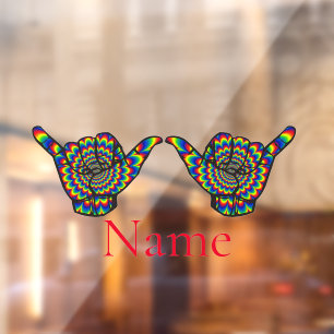 Autocollant Pour Fenêtre Hawaiian Shaka Psychedelic Thunder_Cove