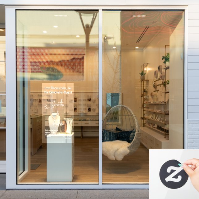Autocollant Pour Fenêtre Hearts White Weddings Celebrating Love Romance (Vitrine du magasin)