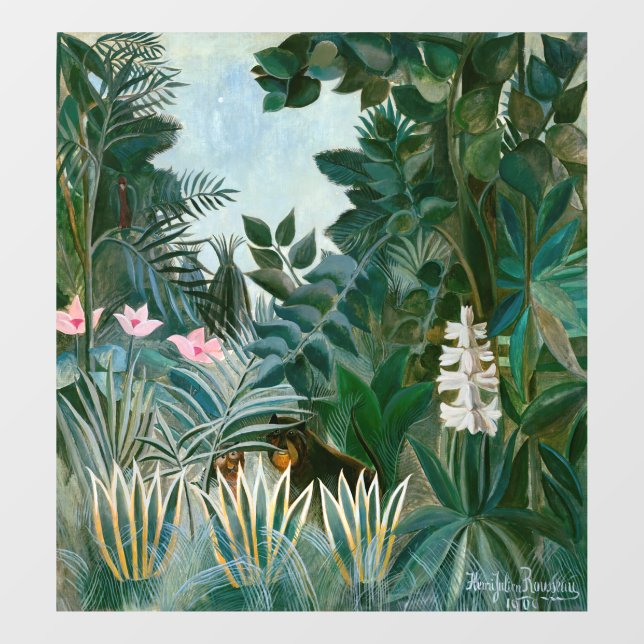 Autocollant Pour Fenêtre Henri Rousseau - La jungle équatoriale (Feuille)