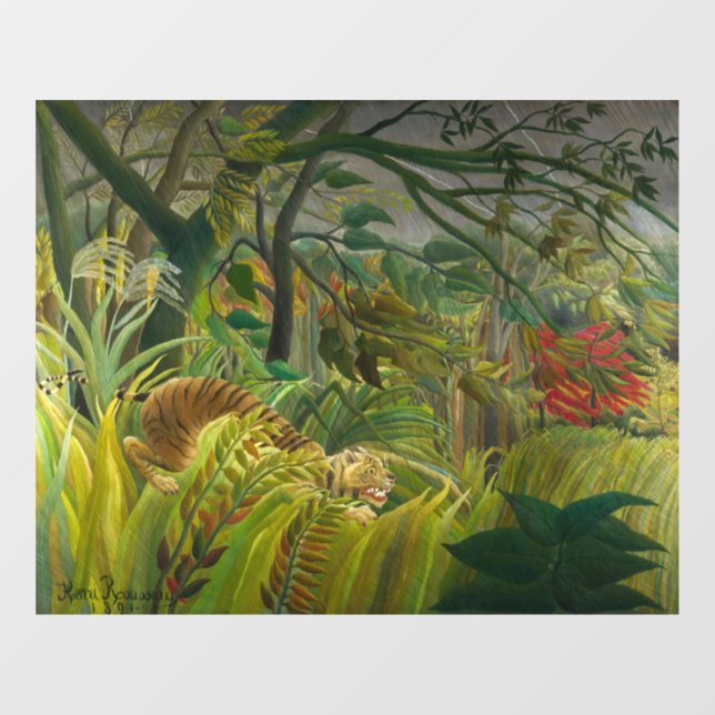 Autocollant Pour Fenêtre Henri Rousseau - Surpris ! (Feuille)